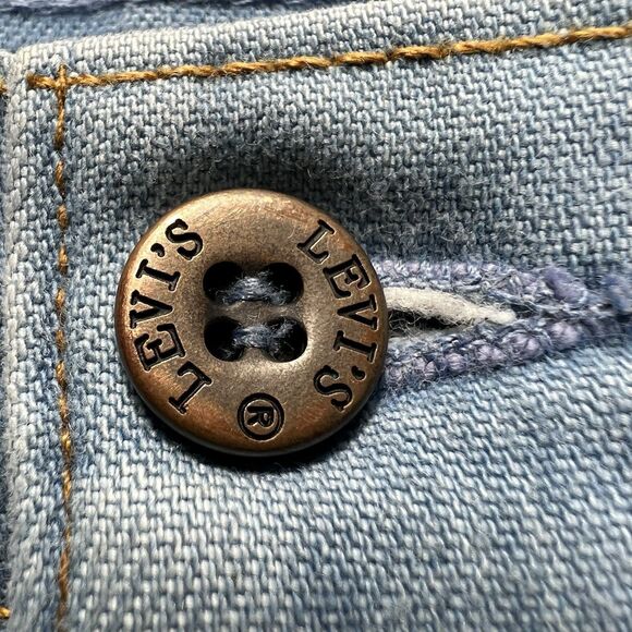 Vintage 70s Levi’s Orange Tab Chambray Wide Leg Pants Women’s 31x27 Boho Indie - Picture 3 of 14